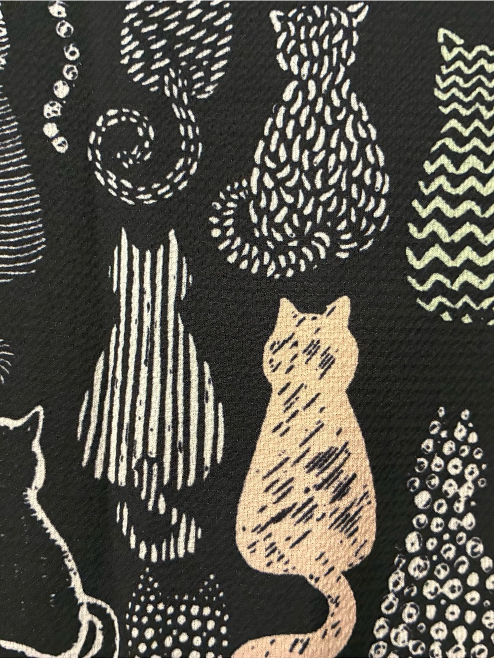 Sleeveless Midi Dress with Cat Print in Navy - Picture 3 of 3